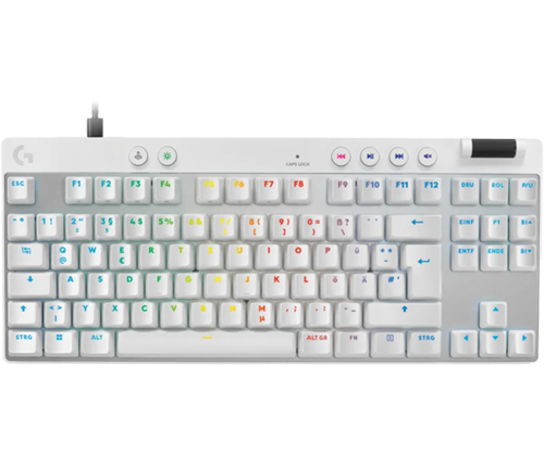 מקלדת גיימינג חוטית Logitech PRO X TKL RAPID בצבע לבן