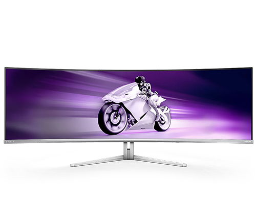מסך גיימינג רחב קעור 48.9 אינץ PhilIps Evnia 32:9 QD-OLED Dual QHD USB-C 90W DisplayHDR TrueBlack 400 49M2C8900