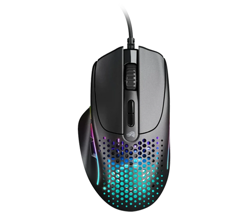 עכבר גיימינג ארגונומי חוטי ל-MMO כולל כפתורים מכניים תאורת RGB ו DPI גבוהה GLORIOUS MODEL I בצבע שחור