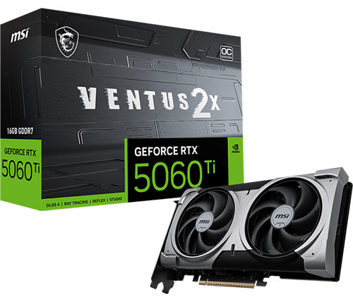 כרטיס מסך MSI GeForce RTX 5060 Ti 16G VENTUS 2X OC PLUS