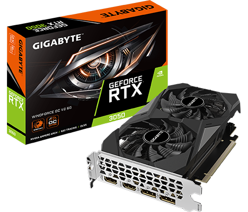 כרטיס מסך Gigabyte GeForce RTX 3050 WINDFORCE OC V2 6GB GDDR6