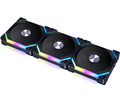 3 מאווררים למארז 12 ס''מ Lian Li UNI FAN SL V2 - צבע שחור - תאורת RGB