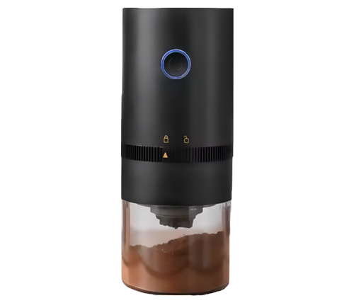 מטחנת קפה ותבלינים נטענת Ivory Home  - עם רמות טחינה שונות, בצבע שחור 