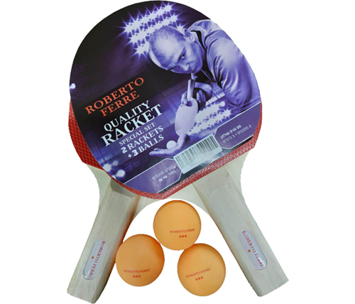 זוג מחבטי פינג פונג + 3 כדורים רוברטו פרה Roberto Ferre - משלוח חינם