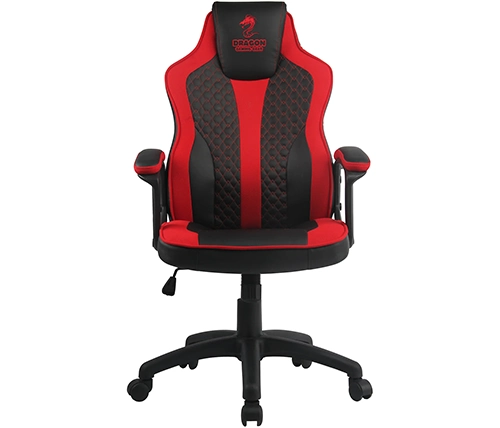כיסא גיימינג שחור ואדום דמוי עור בשילוב בד דרגון Dragon SNIPER – משלוח חינם