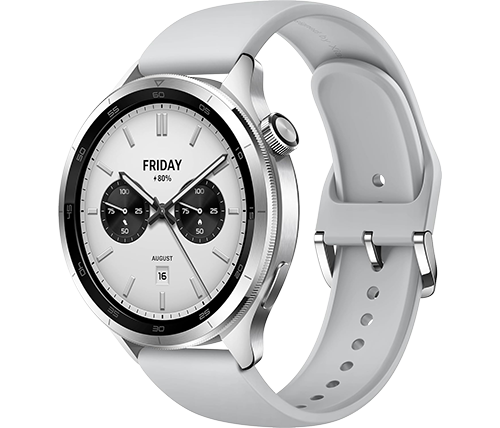 שעון חכם שיאומי Xiaomi Watch S4 - צבע כסוף - רצועה אפורה