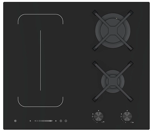 כיריים משולבות גז ואינדוקציה 60 סמ זכוכית שחורה נורמנדה Normande ND-6062