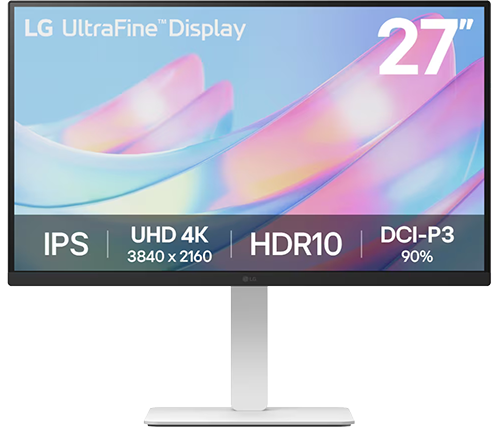 מסך מחשב לבן 27 אינץ LG UltraFine IPS 4K UHD 27US550-W