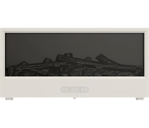 מכשיר אדים מפיץ ריח - כולל תאורת RGB בדמוי אש ושלט רחוק - צבע לבן - Ivory Home - IVS-SMFIRE-W