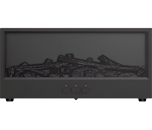 מכשיר אדים מפיץ ריח - כולל תאורת RGB בדמוי אש ושלט רחוק - צבע שחור - Ivory Home - IVS-SMFIRE-B