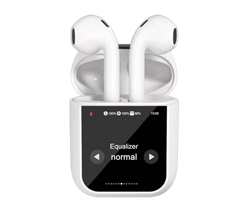 אוזניות בלוטוס אלחוטיות  Mizuki Bluetooth HIFI/ENC כולל כיסוי טעינה עם מסך מגע לשליטה על המדיה 