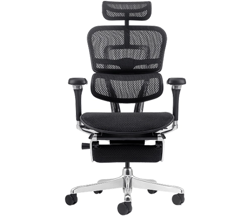 כיסא משרדי ארגונומי שחור עם הדום נשלף קיסר Keisar Ergohuman pro – משלוח חינם