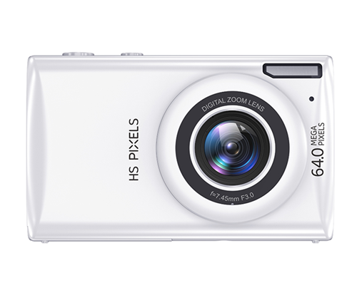 מצלמה דיגיטלית 64MP קומפקטית - וידאו 4K, מסך 2.8 אינץ, זום דיגיטלי x16 - צבע לבן - MIZUKI