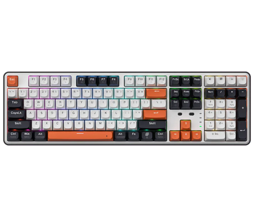 מקלדת גיימינג רד דרגון - מכנית בלוטוס אלחוטית 2.4Ghz ותאורת RGB - צבע שחור - Redragon WYVERN K689 PRO RGB