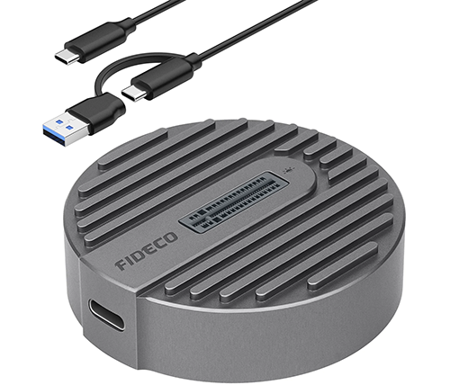 תחנת עגינה FIDECO לכונני SSD M.2 NVMe עם גוף קירור