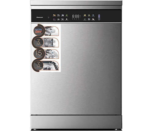 מדיח כלים רחב נורמנדה 15 מערכות כלים Normande ND-6158SS בצבע כסוף - משלוח חינם