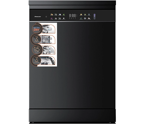 מדיח כלים רחב נורמנדה 15 מערכות כלים Normande ND-6158B בצבע שחור - משלוח חינם