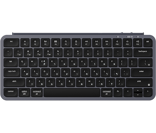 מקלדת אלחוטית Keychron B1 Pro Ultra-Slim Wireless עברית ואנגלית - צבע Space Gray