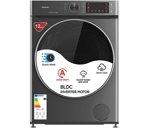 מכונת כביסה 12 קילו נורמנדה פתח קדמי 1400 סלד Normande ND-1214 בצבע כסוף – משלוח חינם