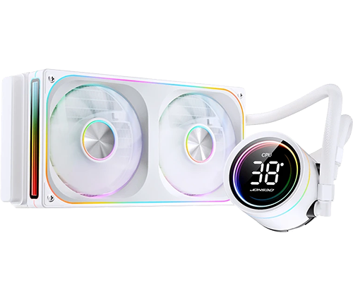 קירור נוזלי למעבד עם צג טמפרטורה Jonsbo TH-240 White ARGB 240mm בצבע לבן