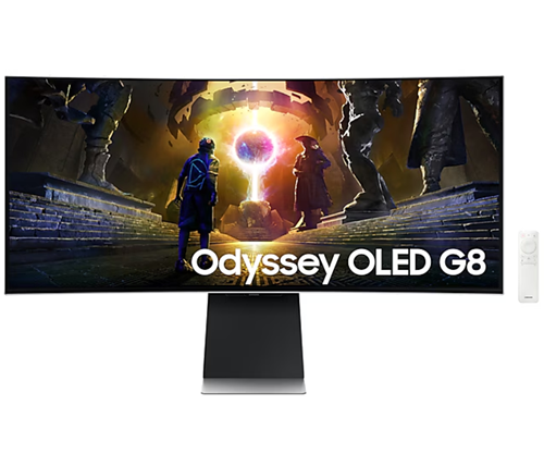 מסך גיימינג OLED חכם רחב קעור 34 אינץ Samsung Odyssey OLED G8 G85SD Smart Ultra UWQHD 175Hz S34DG852SM