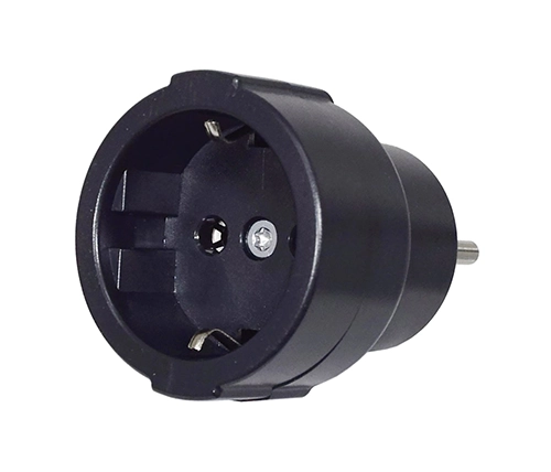 מתאם חשמל קבוע מתקע אירופאי לתקע ישראלי תלת פיני בצבע שחור Wise Electric DPA-3