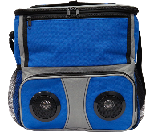 תיק צידנית עם רמקולים בלוטוס מובנים Boxer Bluetooth - בצבע כחול ואפור