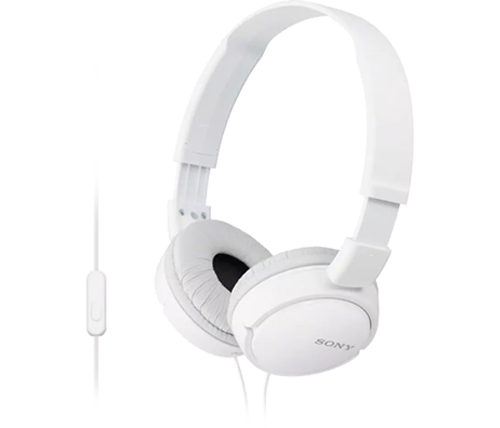 אוזניות סוני חוטיות לסמארטפון - צבע לבן - Sony MDR-ZX110APW