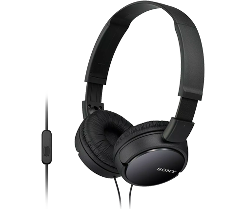 אוזניות סוני חוטיות לסמארטפון - צבע שחור - Sony MDR-ZX110APB