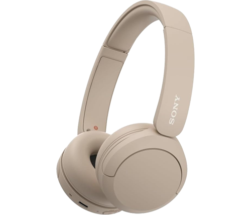 אוזניות סוני בלוטוס אלחוטיות - לסמארטפון עם מיקרופון - צבע בז' - Sony WHCH520C