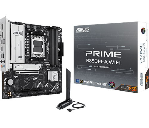 לוח אם ASUS PRIME B850M-A WIFI 6E mATX AM5 AMD