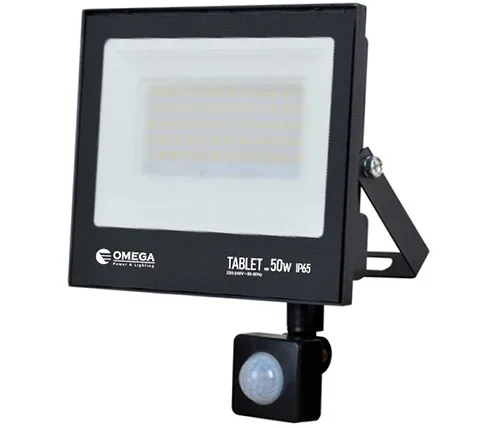 מציאון – פנס הצפה עם חיישן תנועה Omega TABLET TAB-50W-D-BK-S 50W בצבע שחור – מוחדש