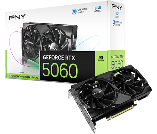 כרטיס מסך PNY GeForce RTX 5060 Dual Fan 8GB GDDR7