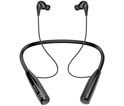אוזניות ספורט בלוטוס אלחוטיות - מיקרופון ומתאימות גם לריצה וחדר כושר - צבע שחור - Yesido YSP22 Bluetooth
