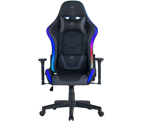 כיסא גיימינג דרגון שחור ואפור עם תאורת Dragon Gaming Gear Space Plus RGB – משלוח חינם