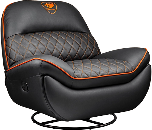 כורסת גיימינג Cougar בצבע שחור וכתום דגם Overlord – משלוח חינם