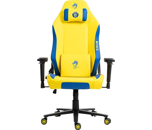 כיסא גיימינג דרגון מכבי תל אביב צהוב וכחול דמוי עור Dragon ALPINE – משלוח חינם