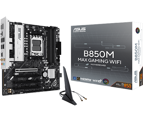לוח אם ASUS B850M MAX GAMING WIFI6 DDR5 mATX AM5 AMD