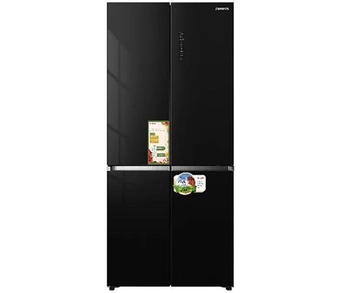 מקרר 4 דלתות 521 ליטר מקפיא תחתון זכוכית שחורה aiwa AI-8400 – משלוח חינם