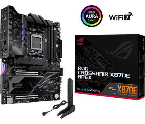 לוח אם ASUS ROG CROSSHAIR X870E APEX ATX WIFI7 DDR5 AM5 AMD