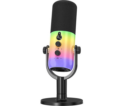 מיקרופון גיימינג חוטי עם תאורת RGB חיבור USB-C וכניסה לאוזניות  - Ivory Sound ZTT42