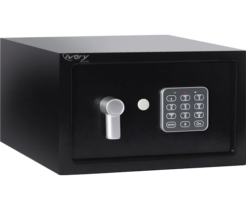 כספת דיגיטלית רוחב 31 ס''מ - כוללת ידית מפתח וקודן - צבע שחור - Ivory Security 20H-B