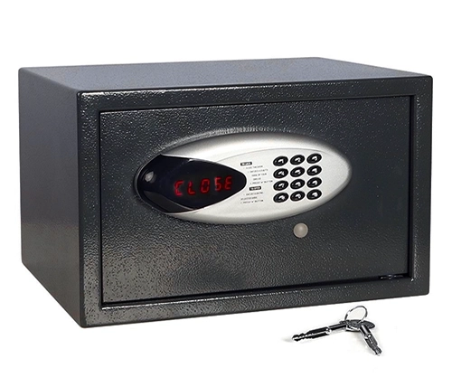 כספת דיגיטלית רוחב 35 ס''מ - עם תצוגת LED מנגנון חשמלי ותאורה פנימית - צבע שחור - Ivory Security 25E-W
