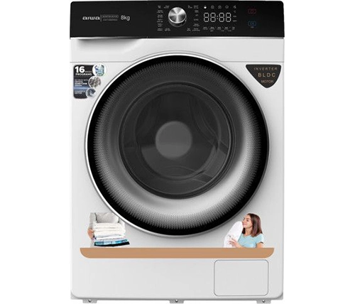 מכונת כביסה 8 קילו פתח קדמי 1400 סלד בצבע לבן Aiwa - משלוח חינם