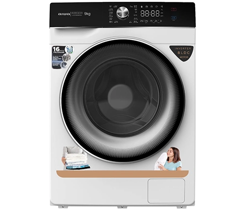 מכונת כביסה 9 קילו פתח קדמי 1400 סלד בצבע לבן Aiwa - משלוח חינם