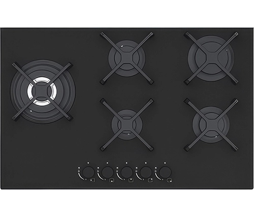 כיריים גז 5 להבות 75 סמ זכוכית שחורה נורמנדה Normande ND 7542 – משלוח חינם