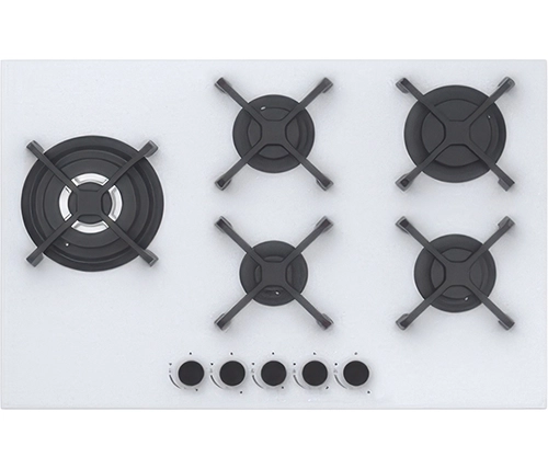 כיריים גז 5 להבות 75 סמ זכוכית לבנה נורמנדה Normande ND 7542 – משלוח חינם