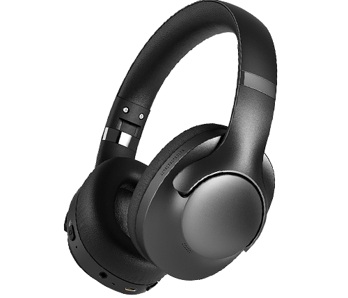 אוזניות בלוטוס אלחוטיות מבטלות רעשים מתקפלות - Fingertime On-Ear BT048SB - צבע שחור 