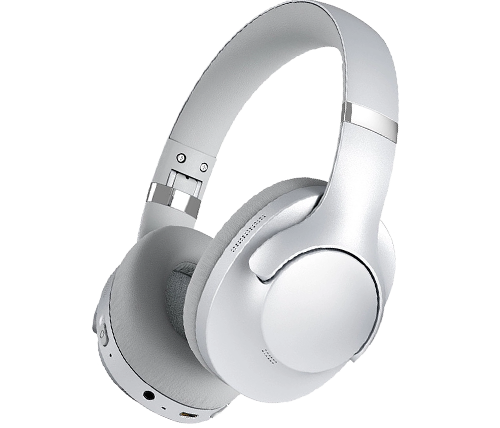 אוזניות בלוטוס אלחוטיות מבטלות רעשים מתקפלות - Fingertime On-Ear BT048S - צבע כסוף 