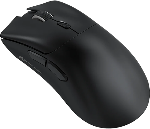 עכבר גיימינג אלחוטי Attack Shark R1 – קל משקל 59 גרם, חיישן 18000DPI, חיבור תלת-מצבי וביצועים מדויקים - צבע שחור